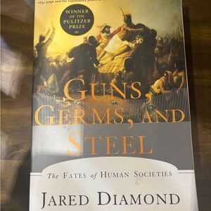 Guns, Germs, and Steel by Jared Diamond - Gray and Orange Cover